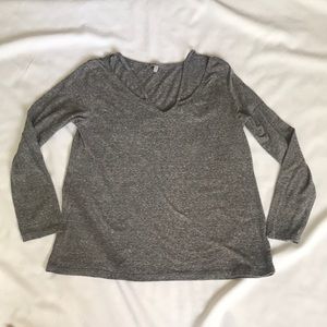 Charlotte Russe Cutout Gray Long Sleeve Tee